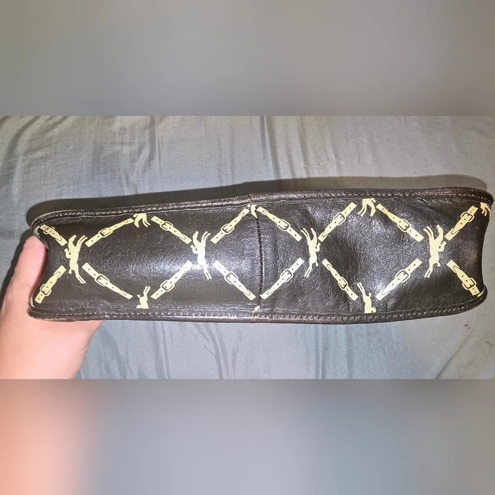 Longchamp Black and Gold Clutch
